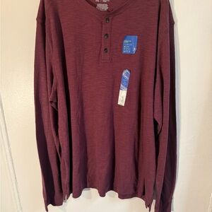 Apt. 9 Burgundy Long Sleeve Dress shirt- Size XXL